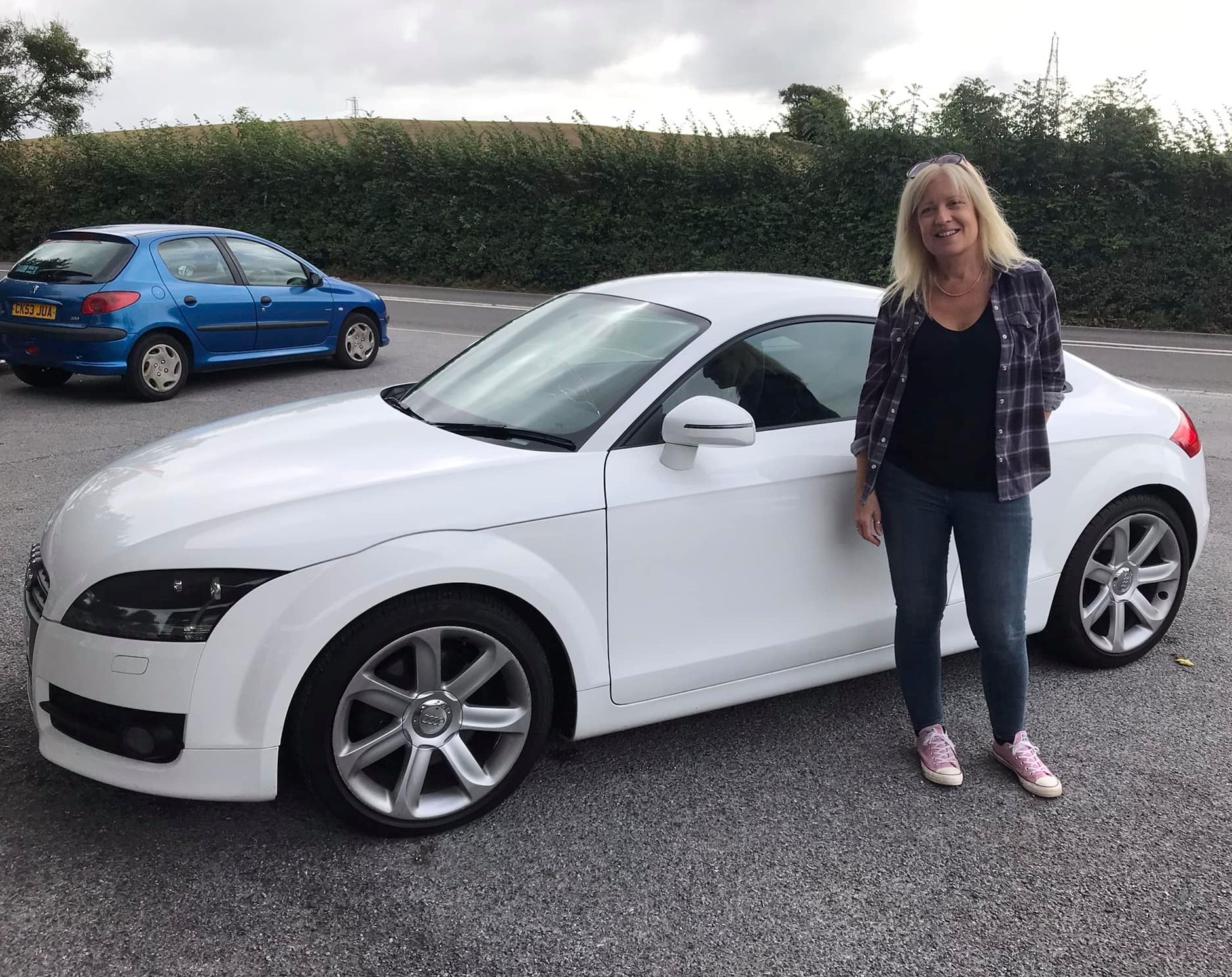 Hazel with new car